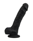 Loving Joy 8 Inch Realistic Silicone Dildo with Suction Cup and Balls Black