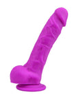 Loving Joy 8 Inch Realistic Silicone Dildo with Suction Cup and Balls Purple