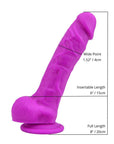 Loving Joy 8 Inch Realistic Silicone Dildo with Suction Cup and Balls Purple - Sydney Rose Lingerie 