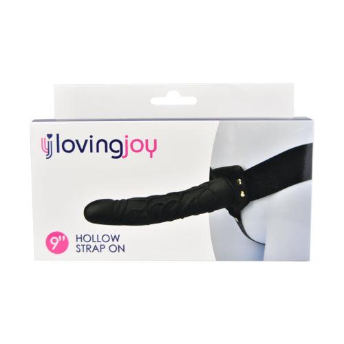 Loving Joy 9 Inch Hollow Strap On Black - Sydney Rose Lingerie 