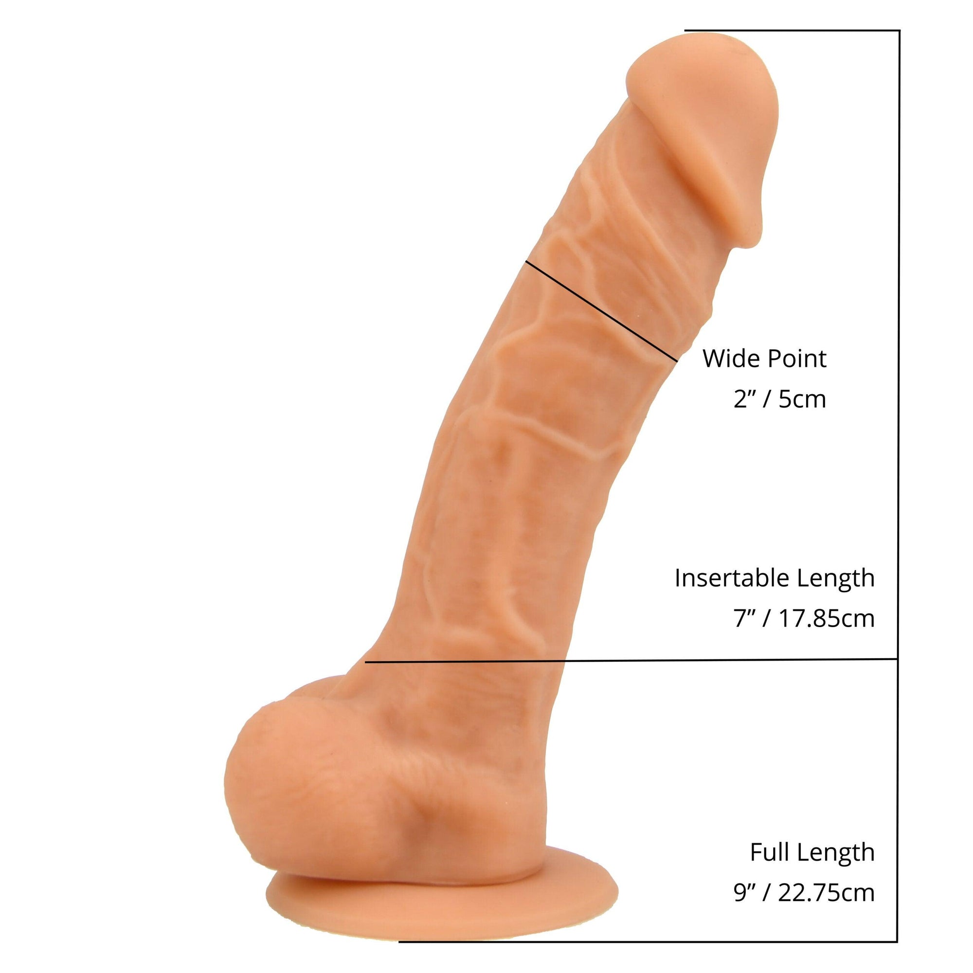 Loving Joy 9 Inch Realistic Silicone Dildo with Suction Cup and Balls Vanilla - Sydney Rose Lingerie 