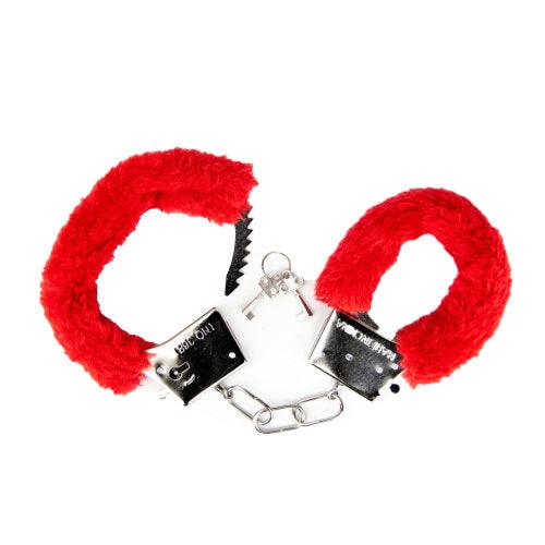 Loving Joy Furry Handcuffs Red - Sydney Rose Lingerie 
