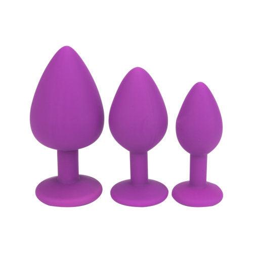 Loving Joy Jewelled Silicone Butt Plug Purple -Large - Sydney Rose Lingerie 