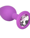 Loving Joy Jewelled Silicone Butt Plug Purple -Small