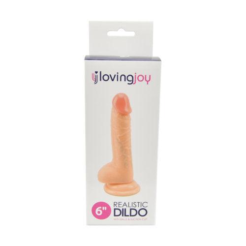 Loving Joy Realistic Dildo with Balls and Suction Cup 6 inch - Sydney Rose Lingerie 