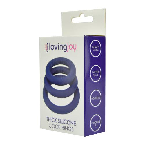 Loving Joy Thick Silicone Cock Rings 3 Pack - Sydney Rose Lingerie 