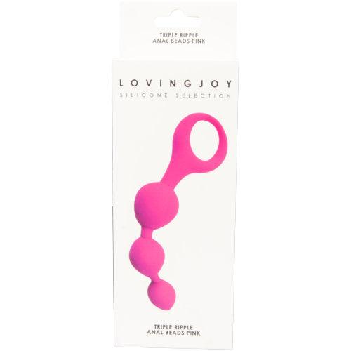 Loving Joy Triple Ripple Anal Beads-Pink - Sydney Rose Lingerie 