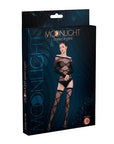 Moonlight Black Bardot Style Body with Stockings One Size - Sydney Rose Lingerie 