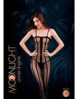 Moonlight Black Stripe Crotchless Bodystocking One Size - Sydney Rose Lingerie 