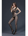 Moonlight Open Crotch Lace Bodystocking Black One Size