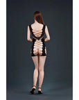 Moonlight Open Front and Back Criss-Cross Mini Dress One Size Black - Sydney Rose Lingerie 
