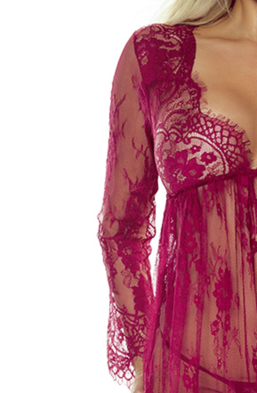 Provocative PR7046 Elegant Robe Wine - Sydney Rose Lingerie 