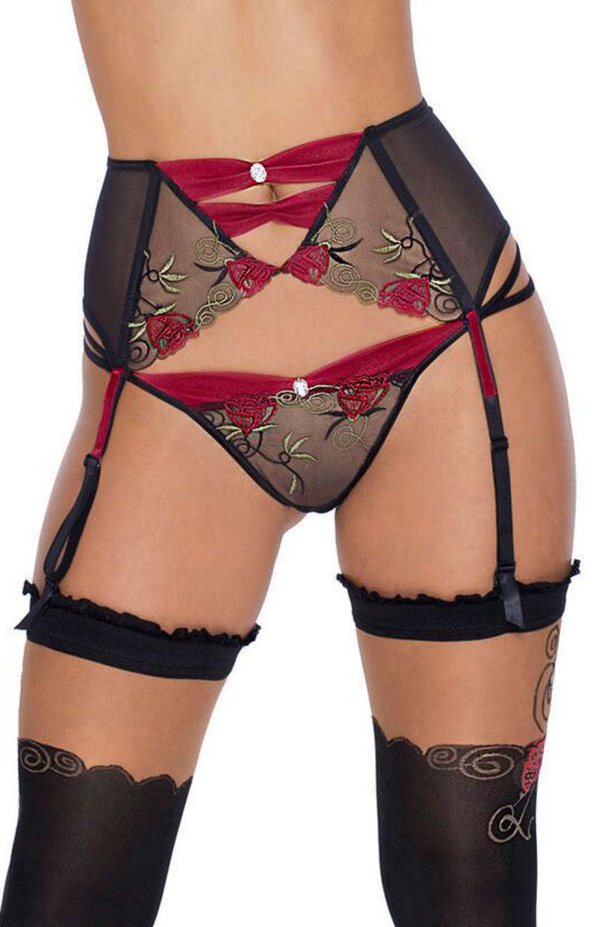 Roza Rufina Suspender Belt Black - Sydney Rose Lingerie 