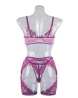 Sexy Transparent Three-Piece Underwear Set with Front Detachable - Little Miss Vanilla