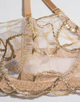 Sheer Mesh Beige Bra Set of 3 with Embroidered Detailing - Little Miss Vanilla
