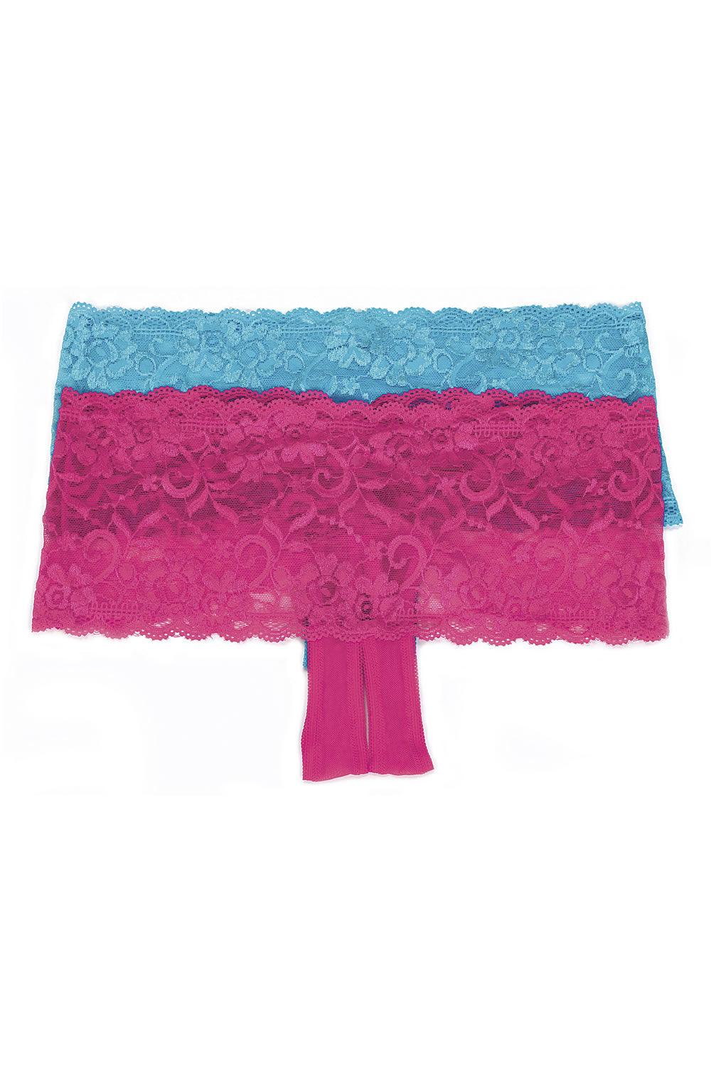 Shirley of Hollywood SoH 59 Stretch Lace Boy Short Turquoise - Sydney Rose Lingerie 