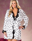 Shirley of Hollywood X25799 Heart Print & Lace Robe - Sydney Rose Lingerie 