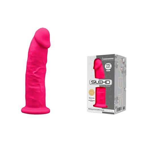 SilexD 7.5 inch Realistic Silicone Dual Density Dildo with Suction Cup Pink - Sydney Rose Lingerie 