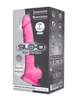 SilexD 7 inch Glow in the Dark Realistic Silicone Dual Density Dildo with Suction Cup and Balls Pink - Sydney Rose Lingerie 