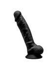 SilexD 7 inch Realistic Silicone Dual Density Dildo with Suction Cup and balls Black