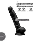 SilexD 7 inch Realistic Silicone Dual Density Dildo with Suction Cup and balls Black - Sydney Rose Lingerie 