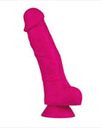 SilexD 7 inch Realistic Silicone Dual Density Dildo with Suction Cup and Balls Pink