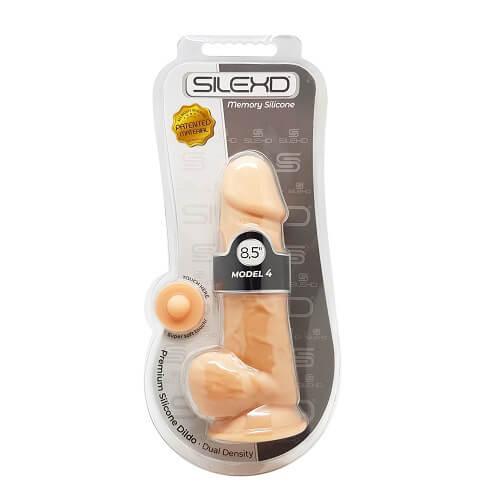 SilexD 8.5 inch Realistic Silicone Dual Density Girthy Dildo with Suction Cup with Balls - Sydney Rose Lingerie 
