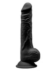SilexD 9.5 inch Realistic Silicone Dual Density Dildo with Suction Cup with Balls Black