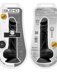 SilexD 9.5 inch Realistic Silicone Dual Density Dildo with Suction Cup with Balls Black - Sydney Rose Lingerie 