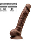 SilexD 9 inch Realistic Silicone Dual Density Dildo with Suction Cup with Balls Brown
