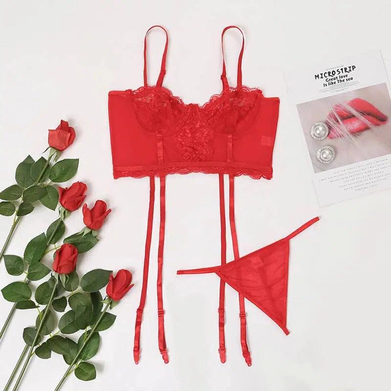 Simple Lace Hollow Out Sexy Lingerie Set - Little Miss Vanilla