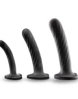 Twist Silicone Dildo with Suction Cup Set of Three