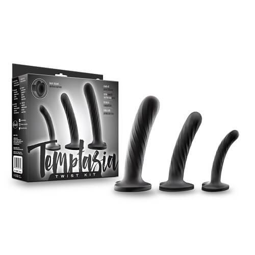 Twist Silicone Dildo with Suction Cup Set of Three - Sydney Rose Lingerie 