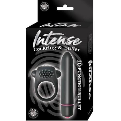 Vibrating Cockring and 10 Function Bullet Couples Kit - Sydney Rose Lingerie 