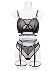 Wholesale Fashionable Hollow Sexy Bra Set with Fishnet Detailing - Little Miss Vanilla
