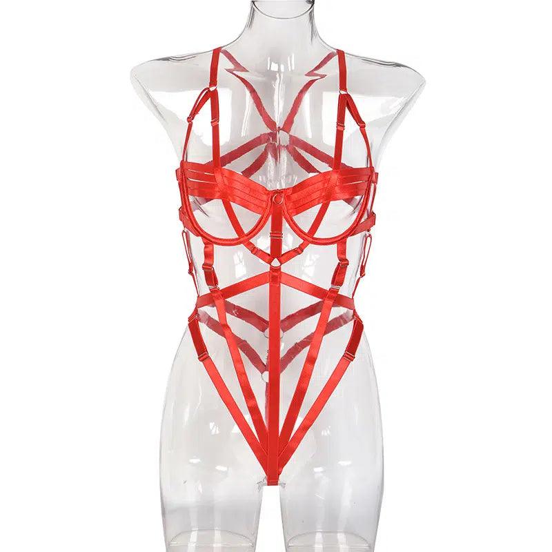 wholesale Intricately Crafted Cross Sexy Strappy Teddy Suit - Little Miss Vanilla