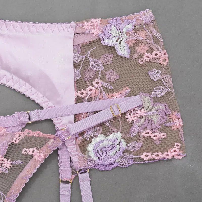 Wholesale New Style Sexy Lingerie Women&#39;s Set with Floral Embroidery - Little Miss Vanilla
