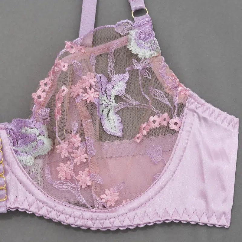 Wholesale New Style Sexy Lingerie Women&#39;s Set with Floral Embroidery - Little Miss Vanilla