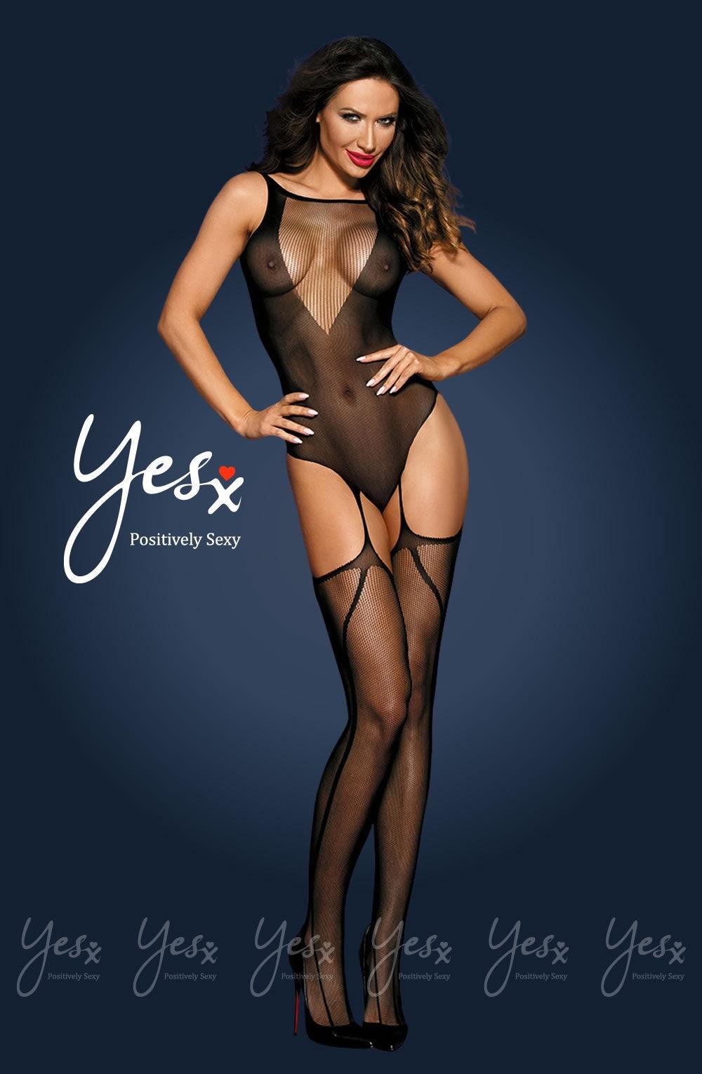 Yesx YX179 Bodystocking Black - Sydney Rose Lingerie 