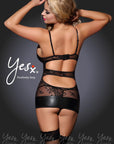 YesX YX336 3 Piece Set Black - Sydney Rose Lingerie 