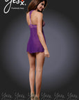 YesX YX632 2pc Dress & Thong Purple - Sydney Rose Lingerie 