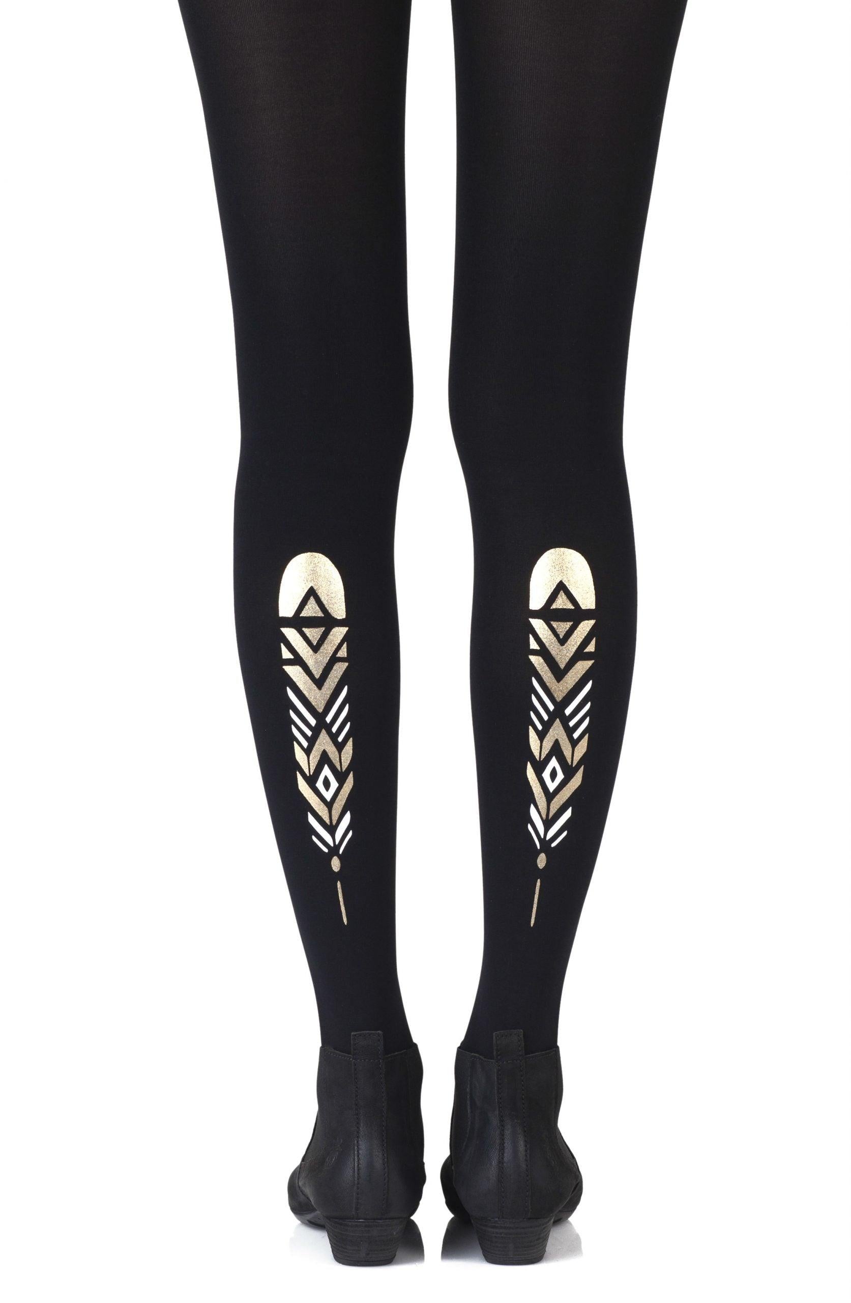 Zohara "Birds Of The Same Feather" Black Tights - Sydney Rose Lingerie 