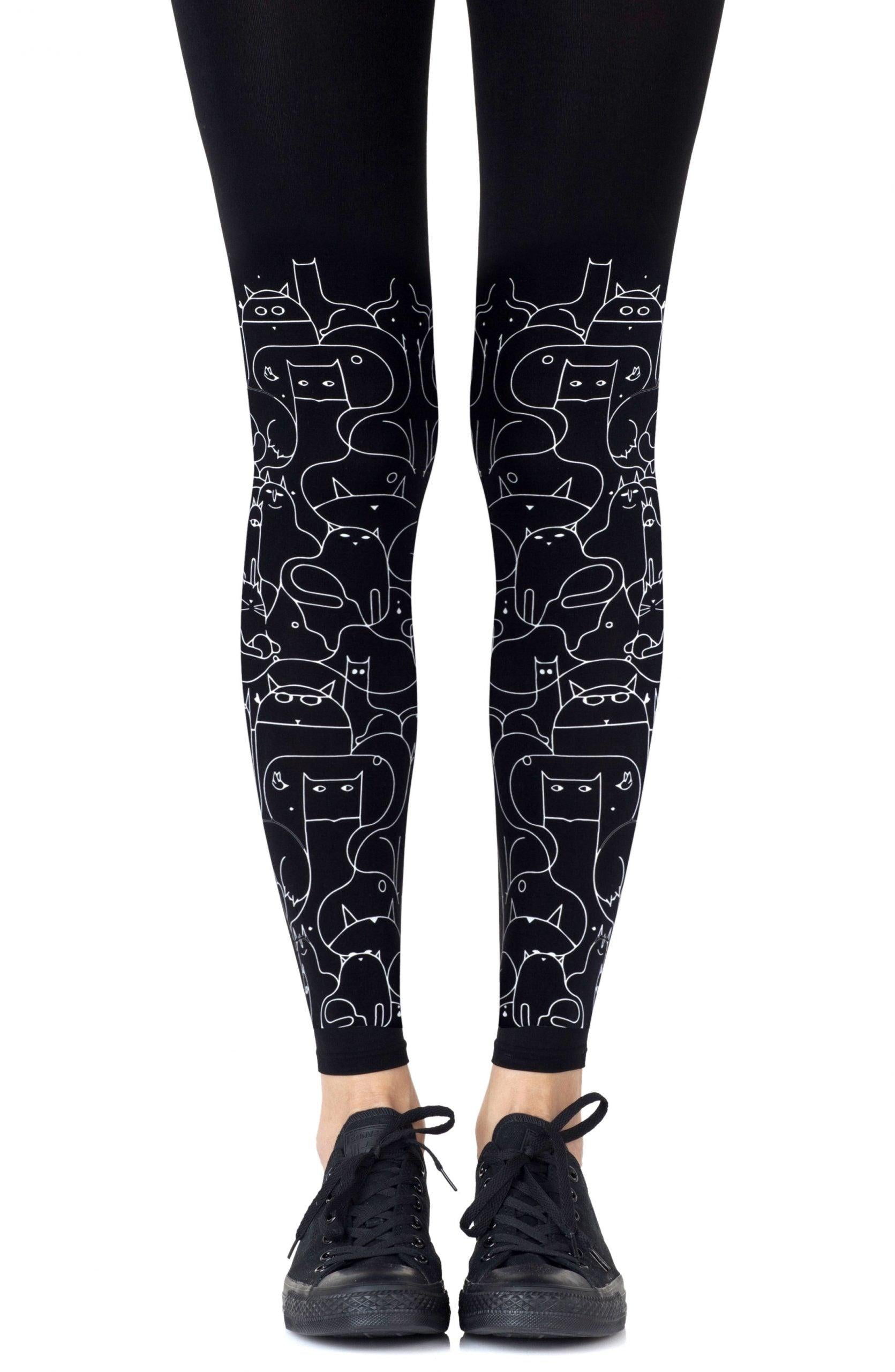Zohara &quot;Cat Lady&quot; Black Footless Tights - Sydney Rose Lingerie 