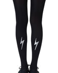 Zohara "Electric Feel" Silver Print Tights - Sydney Rose Lingerie 