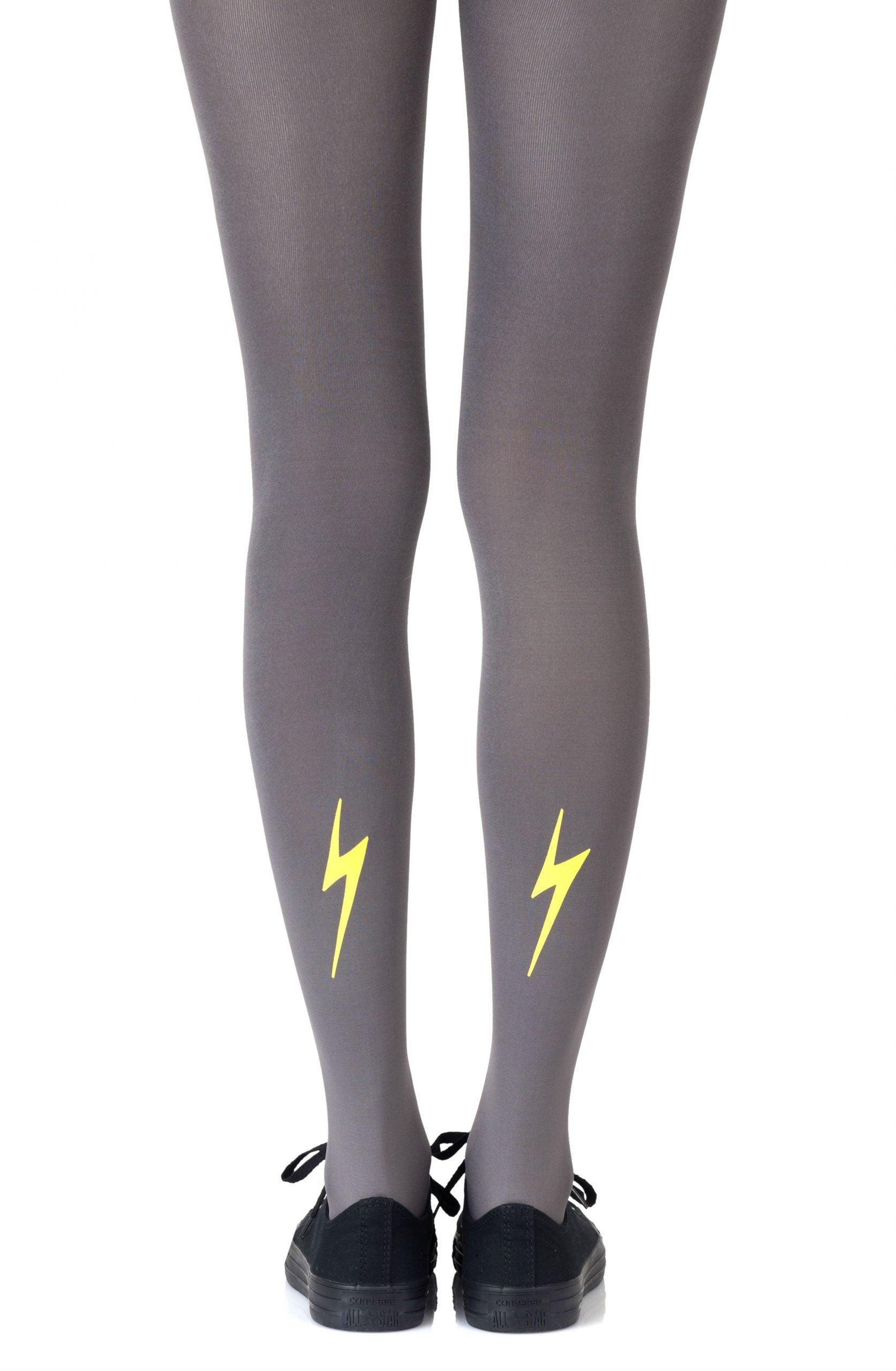Zohara "Electric Feel" Yellow Print Tights - Sydney Rose Lingerie 