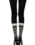 Zohara "Happy Socks" Black Print Tights - Sydney Rose Lingerie 