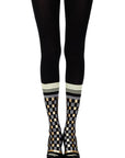 Zohara "Happy Socks" Black Print Tights - Sydney Rose Lingerie 