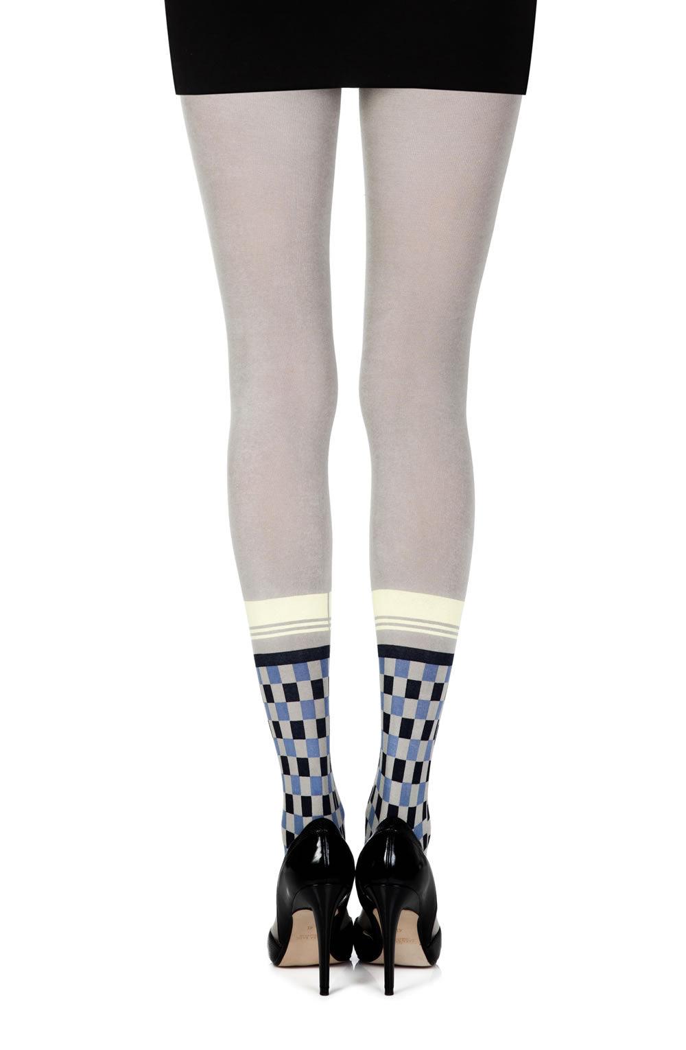 Zohara &quot;Happy Socks&quot; Grey/Multi Print Tights - Sydney Rose Lingerie 