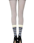 Zohara "Happy Socks" Grey/Multi Print Tights - Sydney Rose Lingerie 