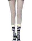 Zohara "Happy Socks" Grey/Multi Print Tights - Sydney Rose Lingerie 